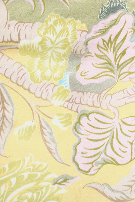 Buy_Shingora_Yellow Printed Silk Stole In And Green _Online_at_Aza_Fashions