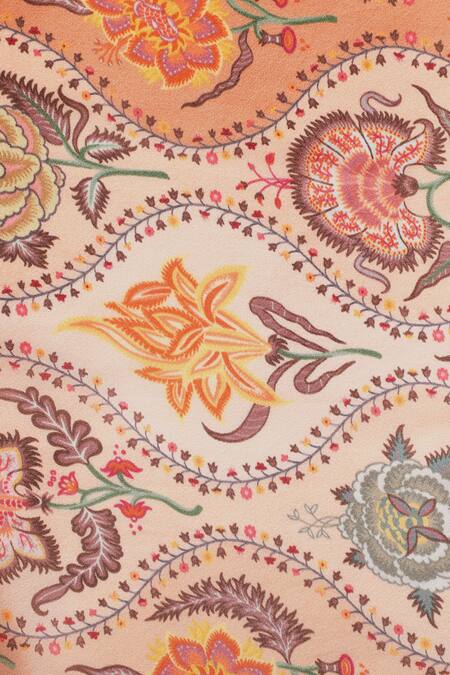 Shingora Rust Printed Silk Stole at Aza Fashions Shingora_Rust Printed Silk Stole _at_Aza_Fashions