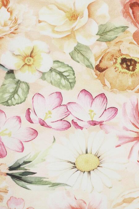 Buy_Shingora_Beige Floral Printed Silk Stole_Online_at_Aza_Fashions