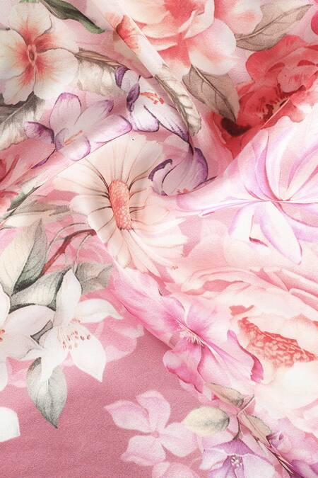 Shop_Shingora_Pink Floral Printed Silk Stole _Online_at_Aza_Fashions