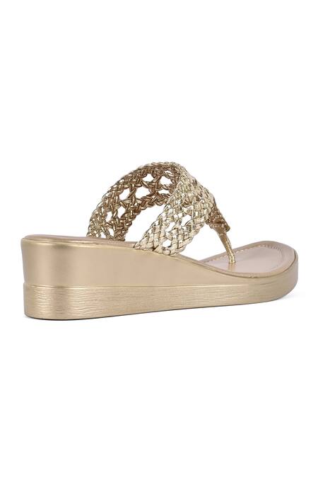 Buy_Vanilla Moon_Gold Designer Carissa Wedge Sandals_Online_at_Aza_Fashions