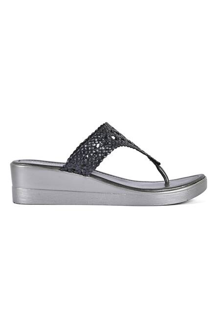 Vanilla Moon_Pink Pewter Woven Strap Wedges_Online_at_Aza_Fashions