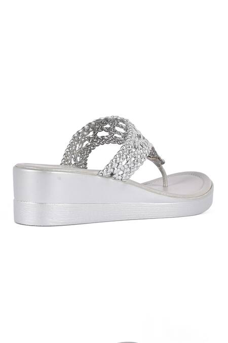 Buy_Vanilla Moon_Silver Designer Carissa Wedges_Online_at_Aza_Fashions