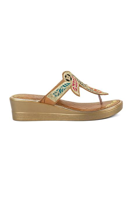 Buy Vanilla Moon Multi Color Embroidery Wedge Sandals Online at Aza Fashions Buy_Vanilla Moon_Multi Color Embroidery Wedge Sandals_Online_at_Aza_Fashions