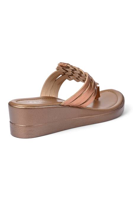 Vanilla Moon_Brown Designer Woven Strap Wedges_Online_at_Aza_Fashions