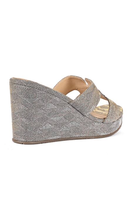 Buy_Vanilla Moon_Silver Designer Gold Wedge Sandals_Online_at_Aza_Fashions