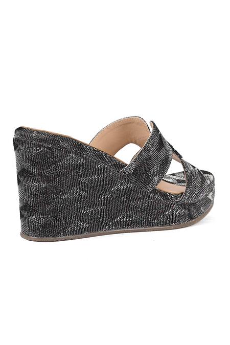 Buy_Vanilla Moon_Gray Designer Pewter Grey Wedge Sandals_Online_at_Aza_Fashions