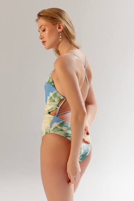 NOIB_Multi Color Nylon, Spandex Scoop Neck Blanca Reversible Monokini_Online_at_Aza_Fashions