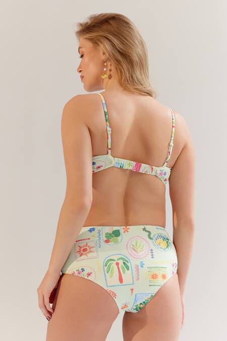 Shop NOIB Multi Color Nylon, Spandex Scoop Neck Ida Digital Print Bikini Set at Aza Fashions Shop_NOIB_Multi Color Nylon, Spandex Scoop Neck Ida Digital Print Bikini Set_at_Aza_Fashions