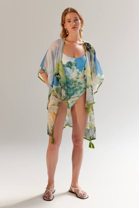 NOIB_Multi Color Open Neck Digital Print Cover Up _at_Aza_Fashions