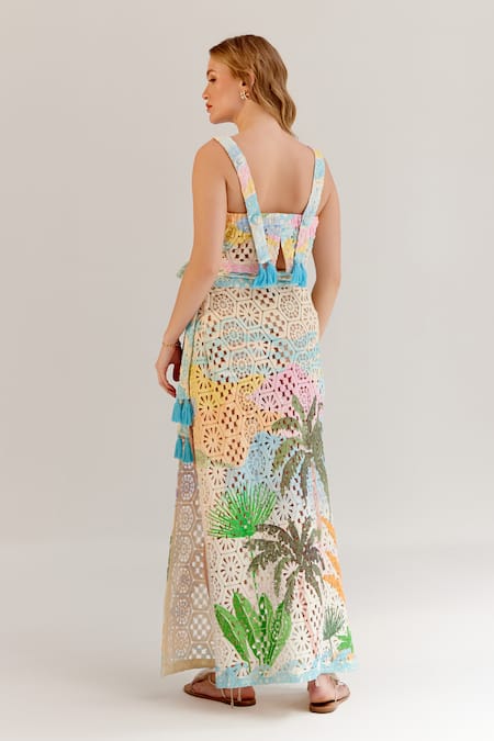 NOIB Crochet Multi Color Crop Top 