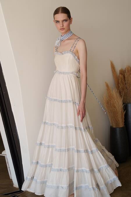 Shop_Shruti Sancheti_White Muslin Embroidery Open Neck Maxi Dress _Online_at_Aza_Fashions