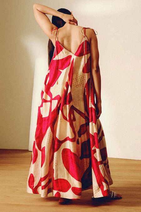 Kavya Singh Kundu Handwoven Mulberry Silk Maxi Dress 