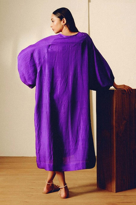 Kavya Singh Kundu Handwoven Mulberry Silk Midi Dress 