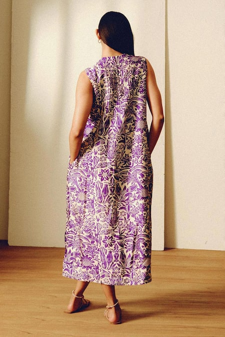 Kavya Singh Kundu Handwoven Mulberry Silk Midi Dress 