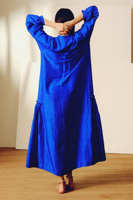 Kavya Singh Kundu Handwoven Mulberry Silk Maxi Dress 