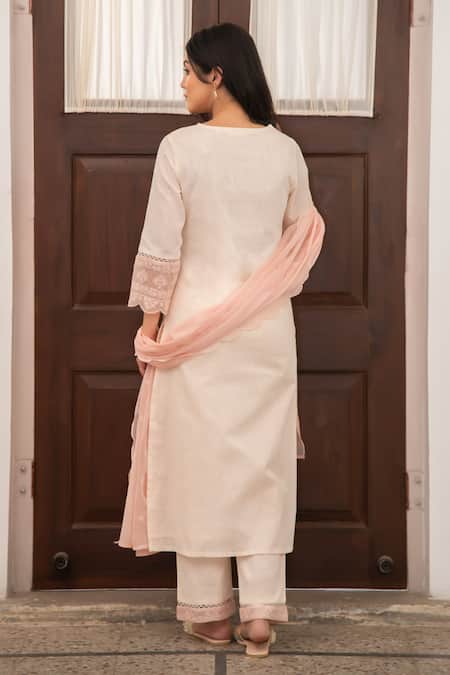 Seher Jaipur Light Peach Naima Kurta Set 