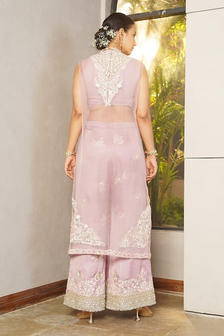 Aditi Somani Rose Pink Embroidered Kurta Set 