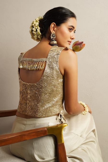 Aditi Somani Gold & Silver Gota Embroidered Kurta Set 