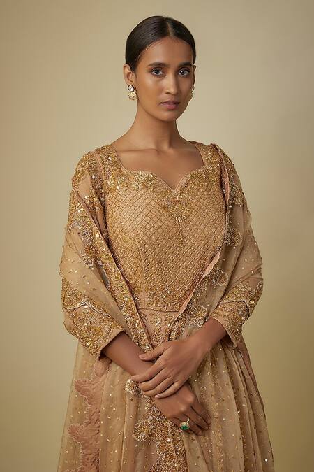 Buy Mehak Murpana Gold Organza, Silk Sequins, Embroidery Sweetheart Embellished Kurta Lehenga Set Online at Aza Fashions Buy_Mehak Murpana_Gold Organza, Silk Sequins, Embroidery Sweetheart Embellished Kurta Lehenga Set _Online_at_Aza_Fashions