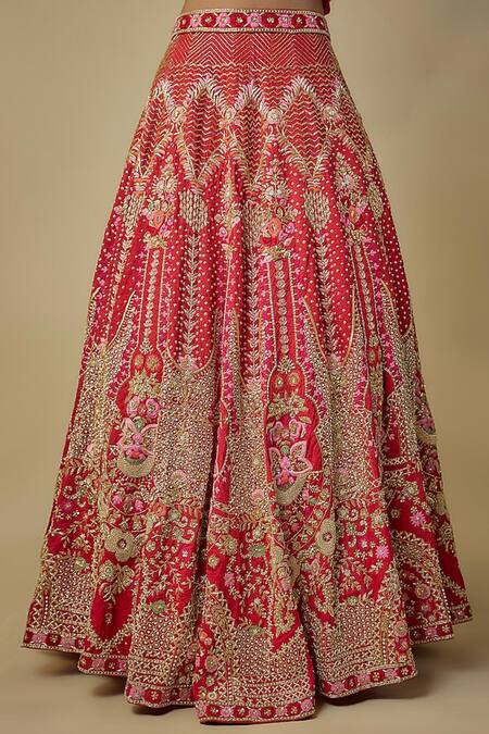 Mehak Murpana Red Silk, Net Sequins, Zari, Embroidery Round Neck Raw Peplum Tunic Lehenga Set Online at Aza Fashions Mehak Murpana_Red Silk, Net Sequins, Zari, Embroidery Round Neck Raw Peplum Tunic Lehenga Set _Online_at_Aza_Fashions