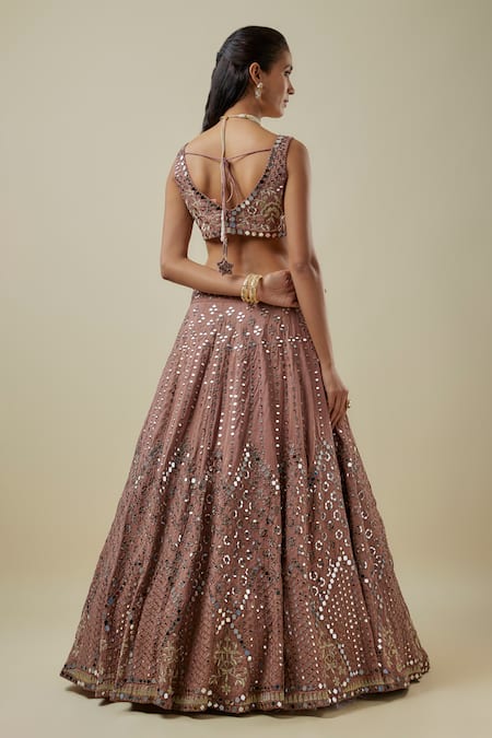 Mehak Murpana Brown Sequined Classic Lehenga Set 