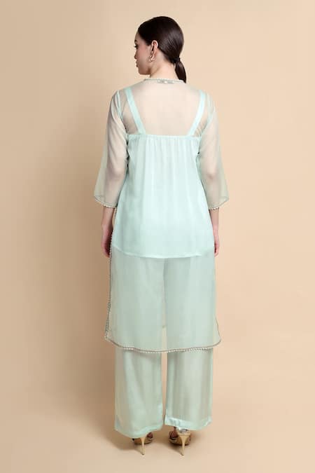 Bhairavi Jaikishan Embroidered Green Kurta Set 