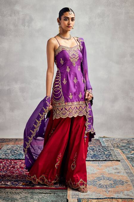 Buy Aman Takyar Purple Embroidery Dupion Silk Kurta Set Buy_Aman Takyar_Purple Embroidery Dupion Silk Kurta Set