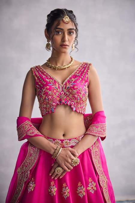 Aman Takyar Fuschia Pink Designer Lehenga Set 