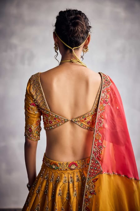 Aman Takyar Marigold Yellow Embroidered Lehenga Set 