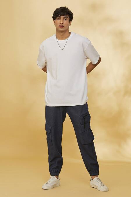 Theorem White Cotton Designer Work-play-repeat T-shirt Online at Aza Fashions Theorem_White Cotton Designer Work-play-repeat T-shirt _Online_at_Aza_Fashions