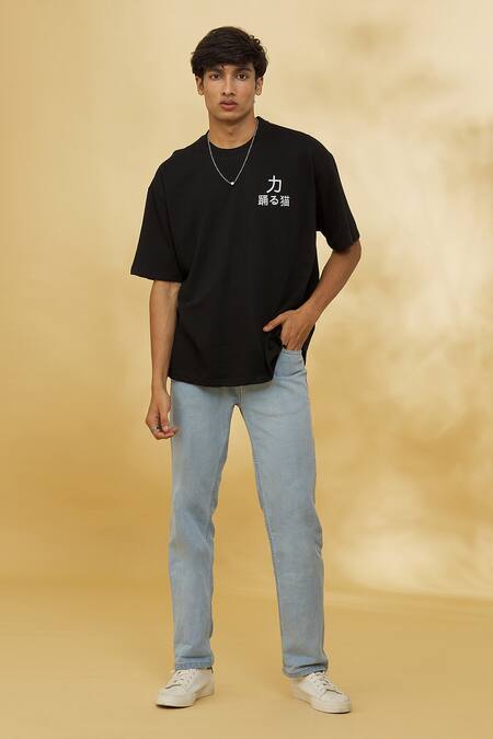 Shop_Theorem_Black Cotton Tom Bond T-shirt _Online_at_Aza_Fashions