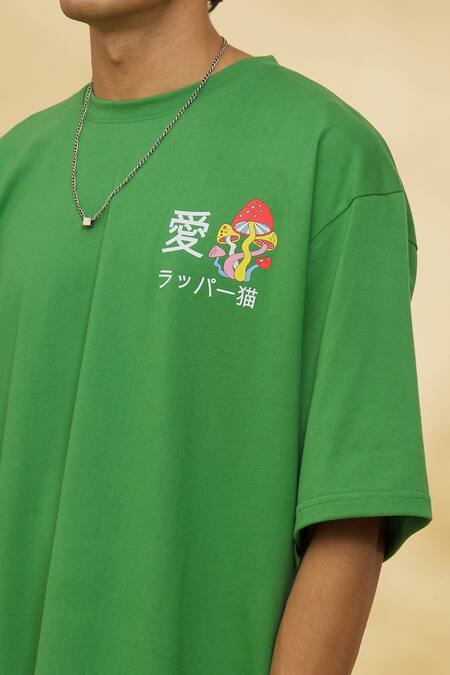 Theorem_Green Cotton Dancing Mamba T-shirt _at_Aza_Fashions