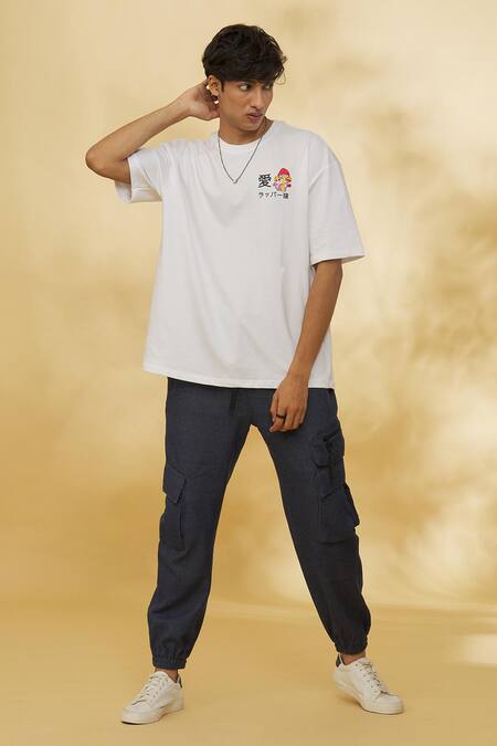 Theorem_White Cotton Dancing Mamba T-shirt _Online_at_Aza_Fashions