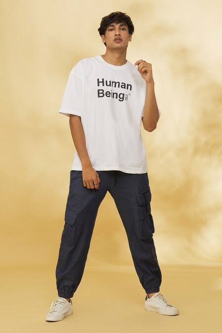 Buy Theorem White Cotton Human Being Printed T-shirt Online at Aza Fashions Buy_Theorem_White Cotton Human Being Printed T-shirt _Online_at_Aza_Fashions