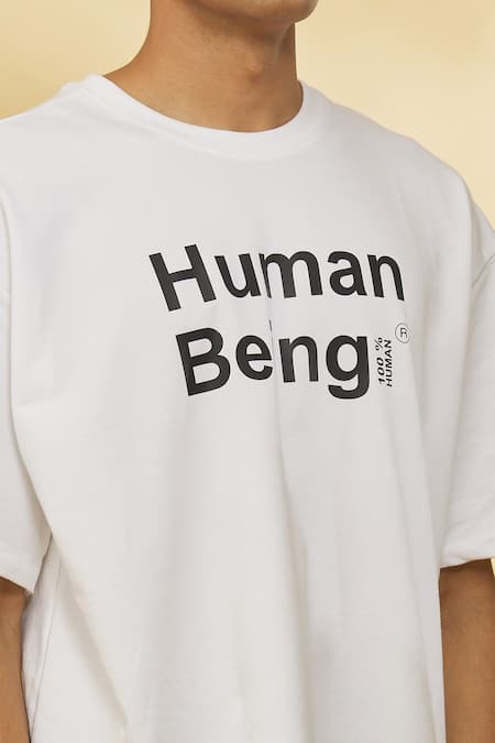 Buy Theorem White Cotton Human Being Printed T-shirt Buy_Theorem_White Cotton Human Being Printed T-shirt