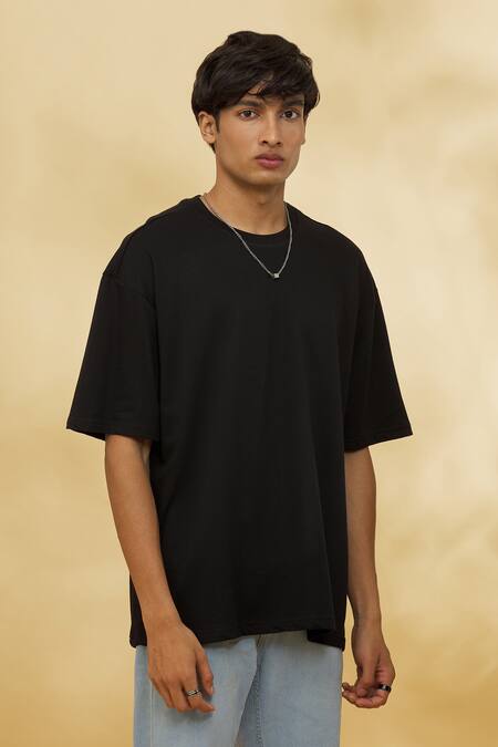 Buy_Theorem_Black Cotton Legend T-shirt - _Online_at_Aza_Fashions