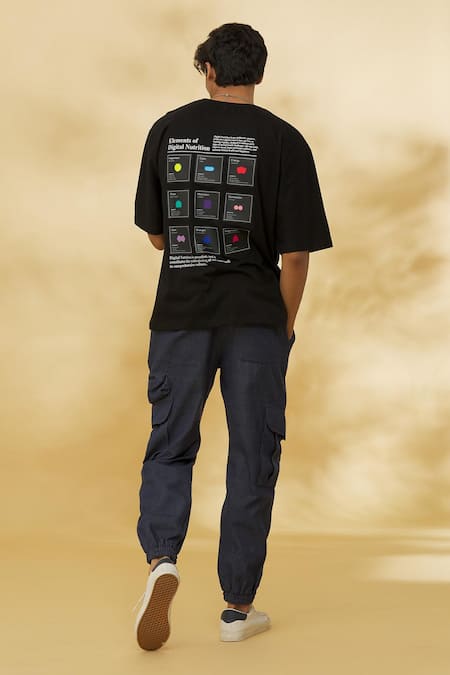 Shop Theorem Black Cotton Emotion Happiness T-shirt Online at Aza Fashions Shop_Theorem_Black Cotton Emotion Happiness T-shirt _Online_at_Aza_Fashions