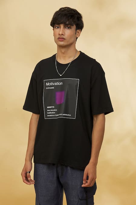 Shop_Theorem_Black Cotton Emotion T-shirt _Online_at_Aza_Fashions