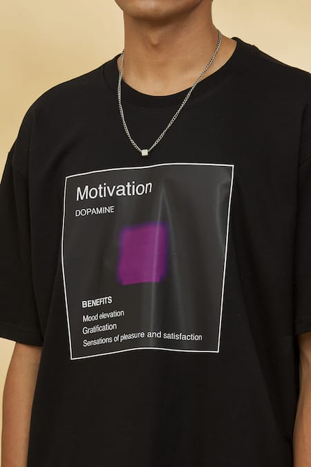Theorem_Black Cotton Emotion T-shirt _at_Aza_Fashions