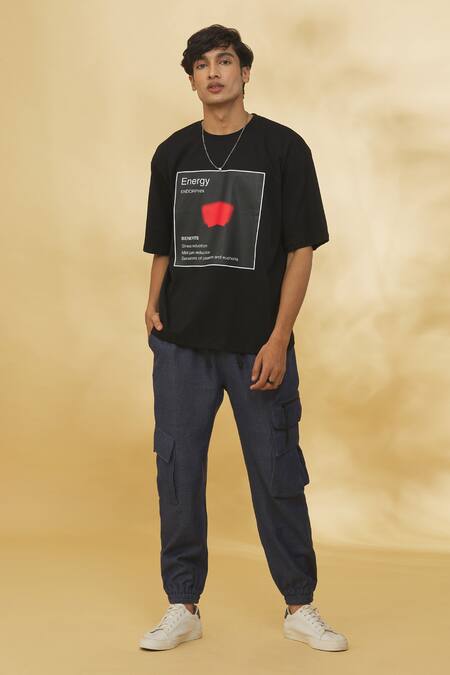 Buy_Theorem_Black Cotton Emotion Energy T-shirt 