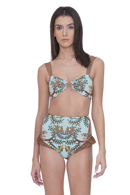 Buy_Limerick By Abirr N' Nanki_Multi Color Scoop Neck Multicolor Designer Bikini Set 