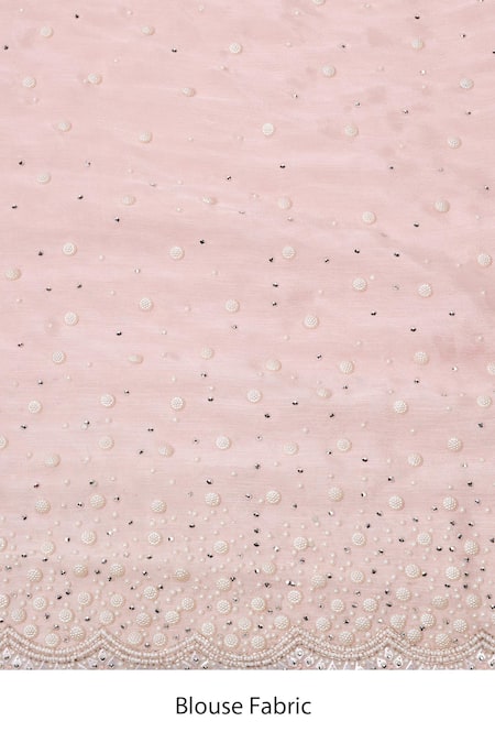 Buy_Two Sisters By Gyans_Pink Chiffon Beads Designer Classic Saree Set 