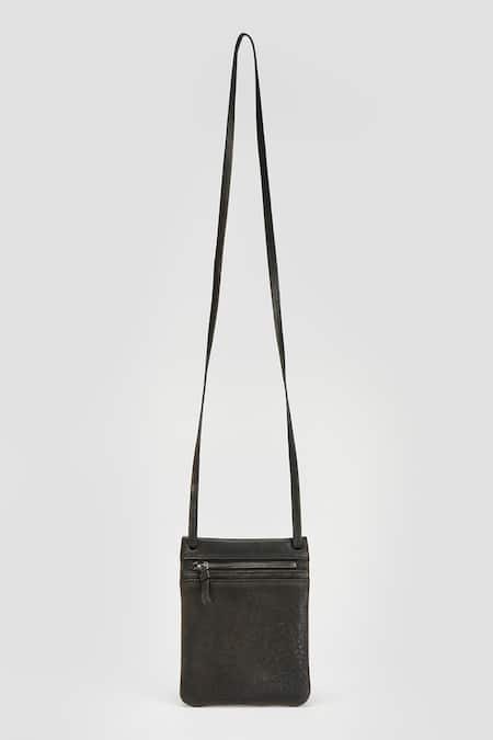 Shop Perona Black Bovine Leather Handbag at Aza Fashions Shop_Perona_Black Bovine Leather Handbag _at_Aza_Fashions