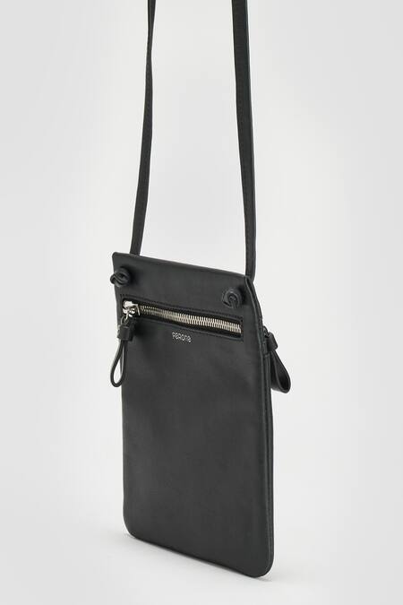 Shop Perona Black Bovine Leather Handbag Online at Aza Fashions Shop_Perona_Black Bovine Leather Handbag _Online_at_Aza_Fashions