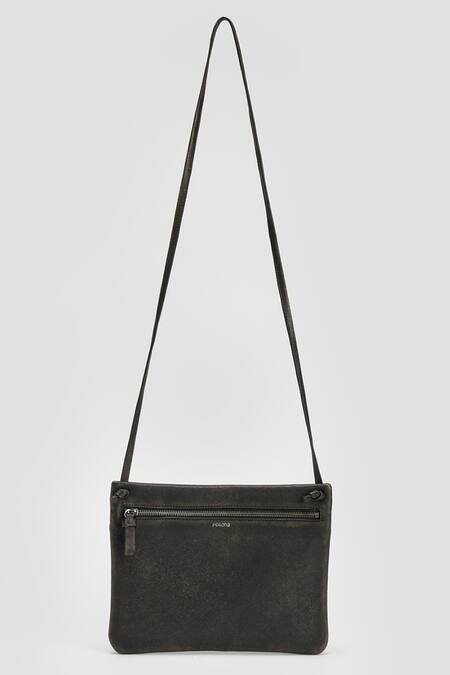 Perona Black Bovine Leather Handbag at Aza Fashions Perona_Black Bovine Leather Handbag _at_Aza_Fashions