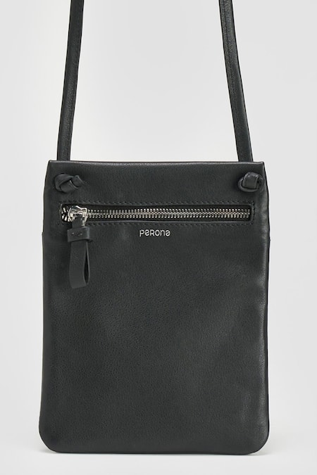 Shop Perona Black Bovine Leather Handbag Shop_Perona_Black Bovine Leather Handbag