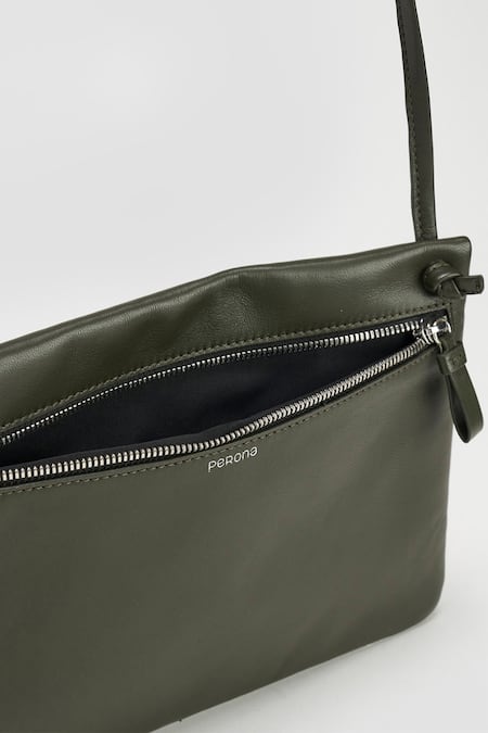 Buy Perona Green Designer Bovine Leather Handbag Buy_Perona_Green Designer Bovine Leather Handbag