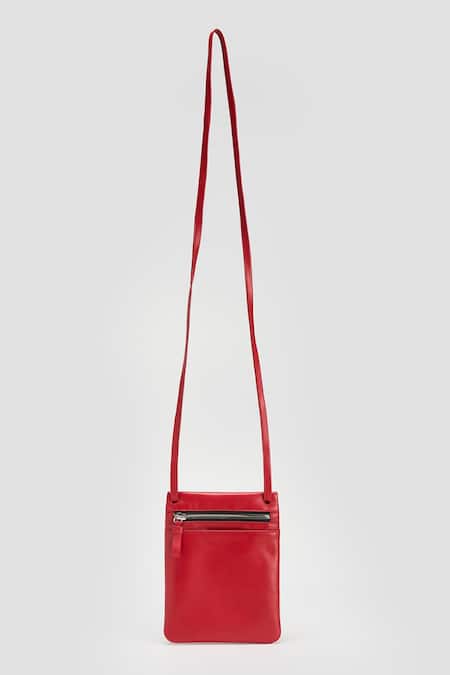 Shop Perona Red Freya Bovine Leather Handbag at Aza Fashions Shop_Perona_Red Freya Bovine Leather Handbag _at_Aza_Fashions