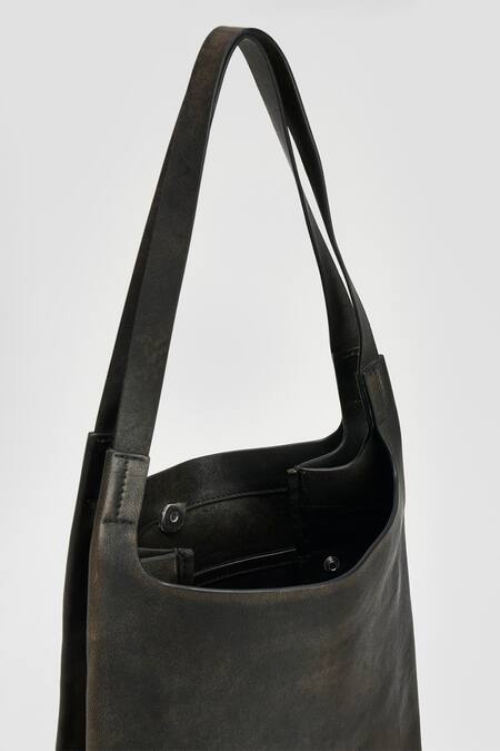 Shop Perona Black Distress Designer Handbag Online at Aza Fashions Shop_Perona_Black Distress Designer Handbag _Online_at_Aza_Fashions